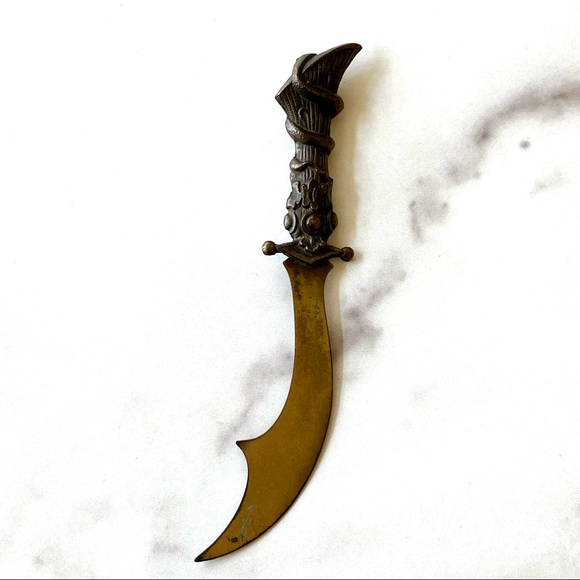 🐍 Vintage Brass Letter Knife Opener with SNAKE 🐍 - Picture 2 of 5